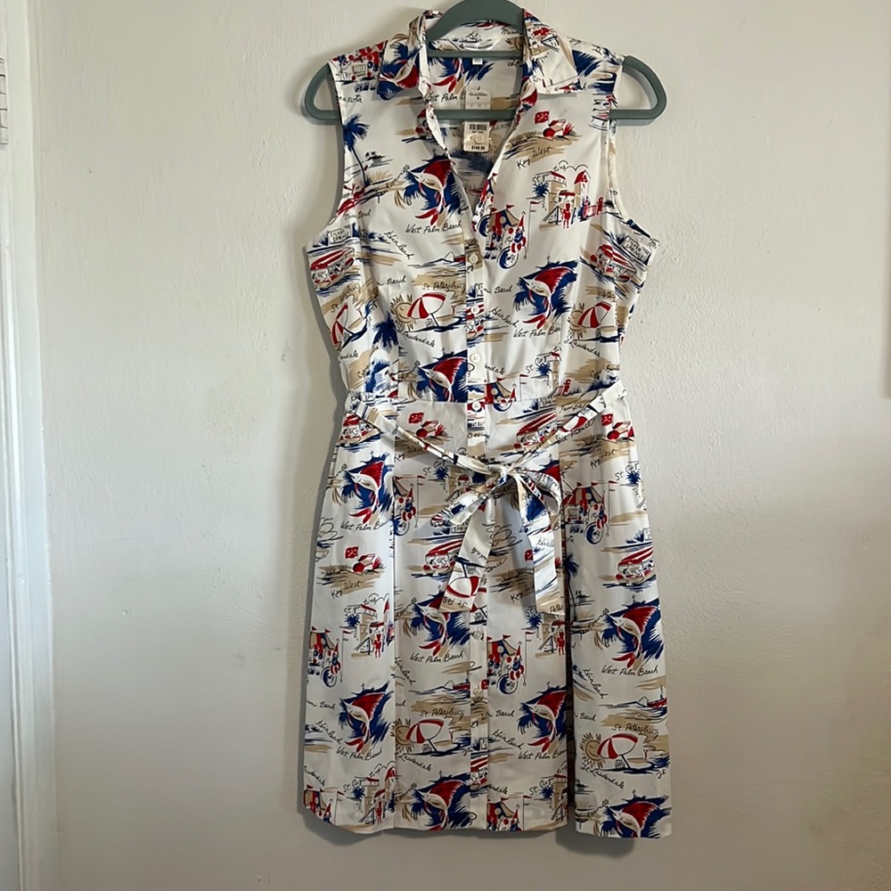 Brooks Brothers Florida Collared Dress NWT Preppy 50s Retro Pockets
